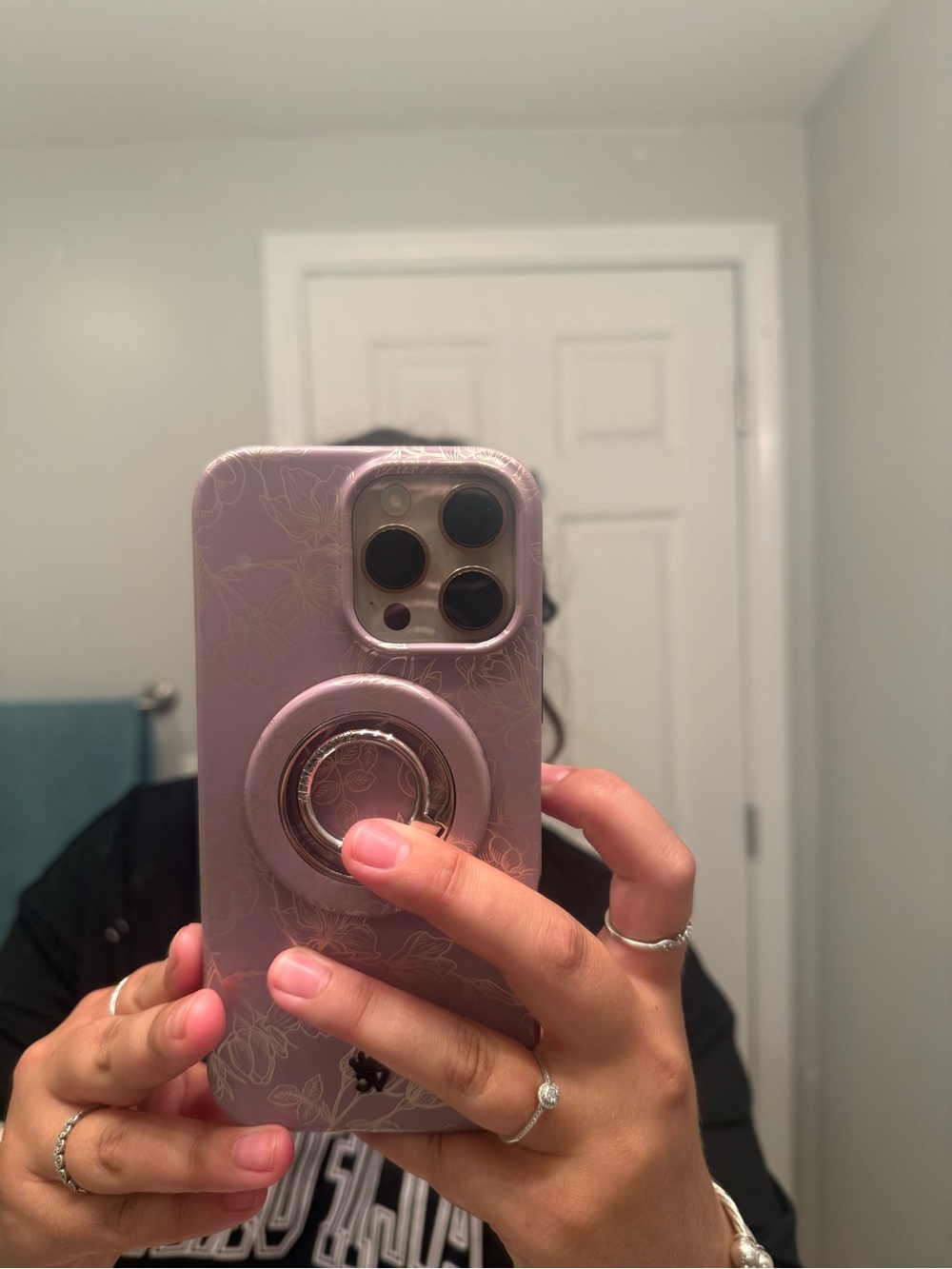 Velvet Caviar Purple Floral iPhone 16 Pro Max Case with Ring Grip